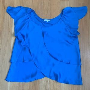 Silky float blue top